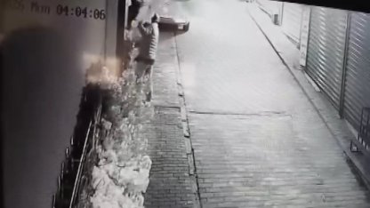 Camı açamayan hırsız, kapıdaki değerli süs ağacını söktü; o anlar kamerada