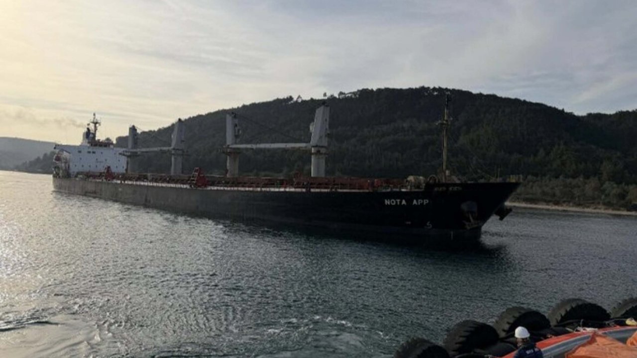 Çanakkale Boğazı’nda makine arızası yapan dökme yük gemisi karaya oturdu