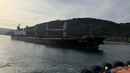 Çanakkale Boğazı’nda makine arızası yapan dökme yük gemisi karaya oturdu