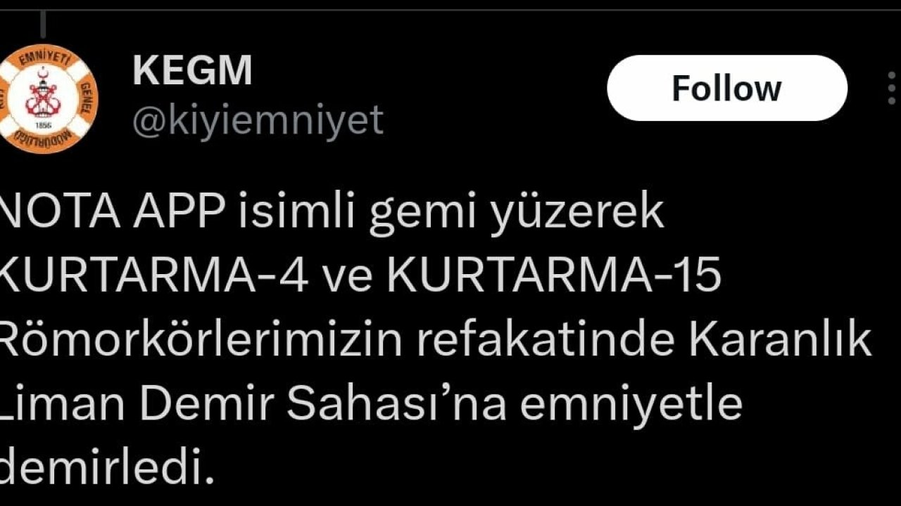 Çanakkale Boğazı’nda makine arızası yapan yük gemisi karaya oturdu