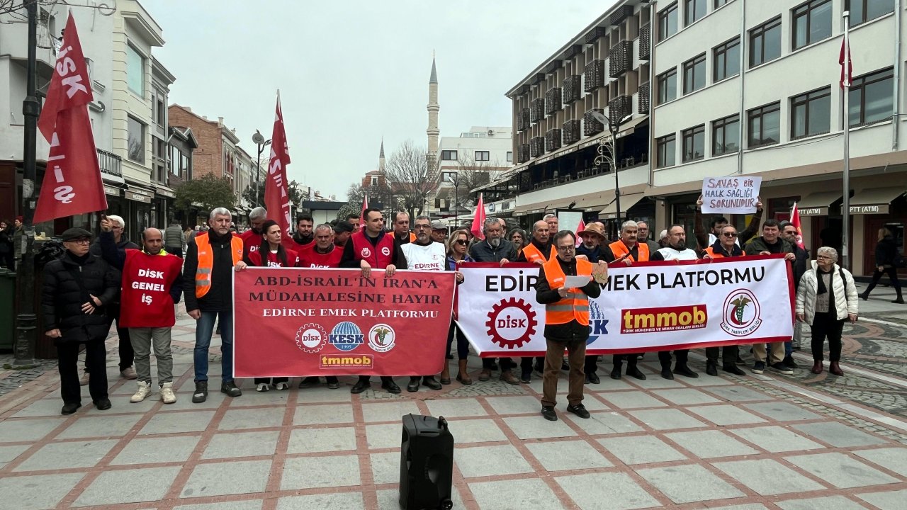 Edirne’de ABD ve İsrail’in saldırıları protesto edildi