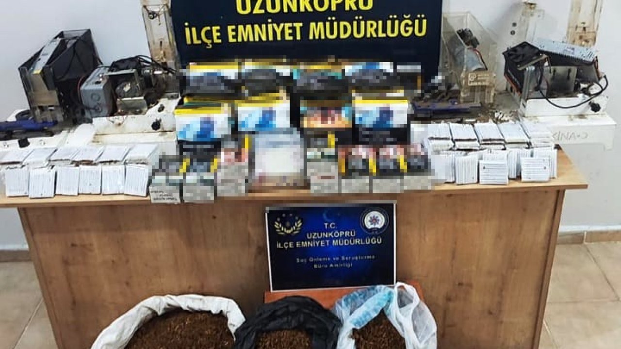 Edirne’de çok sayıda makaron ve kaçak tütün ele geçirildi