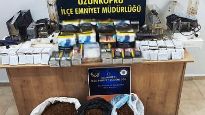 Edirne’de çok sayıda makaron ve kaçak tütün ele geçirildi