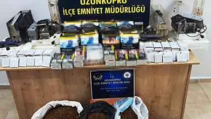 Edirne’de çok sayıda makaron ve kaçak tütün ele geçirildi