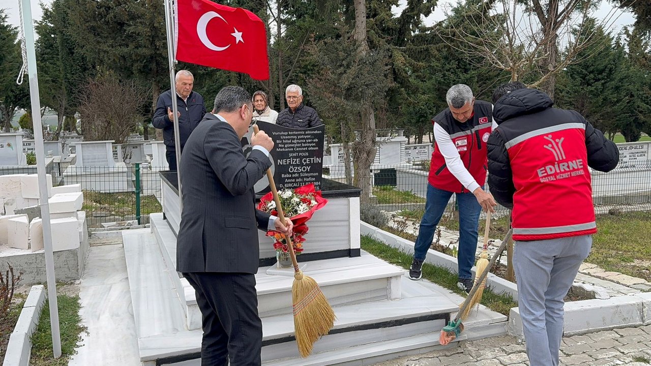 Edirne’de şehit kabirlerinde ‘temizlik’ seferberliği
