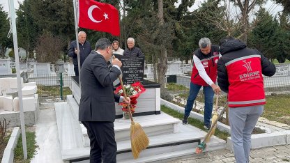 Edirne’de şehit kabirlerinde ‘temizlik’ seferberliği