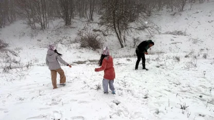 Tekirdağ'da Ganos Dağı'nda kar kalınlığı 10 santimetreye ulaştı