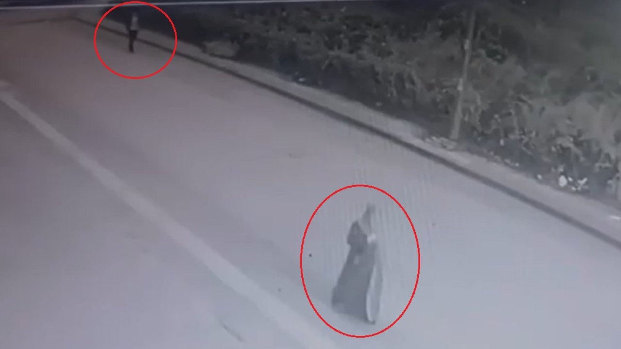 Yolda yürüyen kadının poşetteki telefonunu çalan kapkaççı kamerada