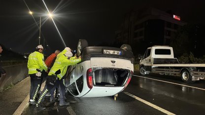 Alkollü sürücünün kullandığı otomobil takla attı