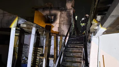 Çorlu'da müstakil evin terasında yangın