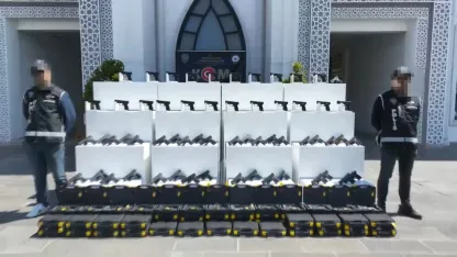 Durdurulan minibüste 60 tabanca ile mühimmat ele geçirildi