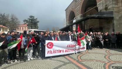 Edirne’de Filistin’e Destek Platformu’ndan Sumud filosuna tam destek