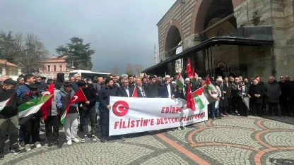 Edirne’de Filistin’e Destek Platformu’ndan Sumud filosuna tam destek
