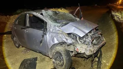 Edirne'de otomobil takla attı; 2 yaralı