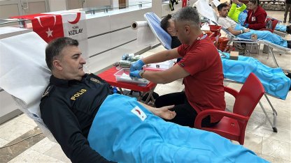 Edirne’de polisten kan bağış kampanyası
