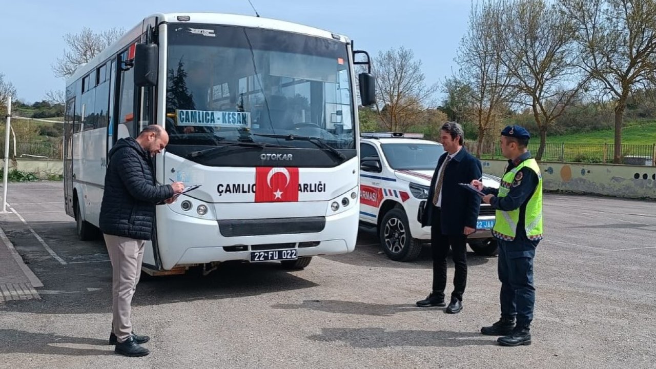 Edirne’de taşımalı eğitim veren okulların servis araçlarına denetim