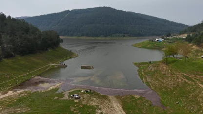 Koyunların otladığı baraj tekrar doldu