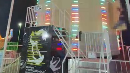 Lunaparkta, 'Sıfır yer çekimi' adlı eğlence aletinden fırladığı anlar kamerada