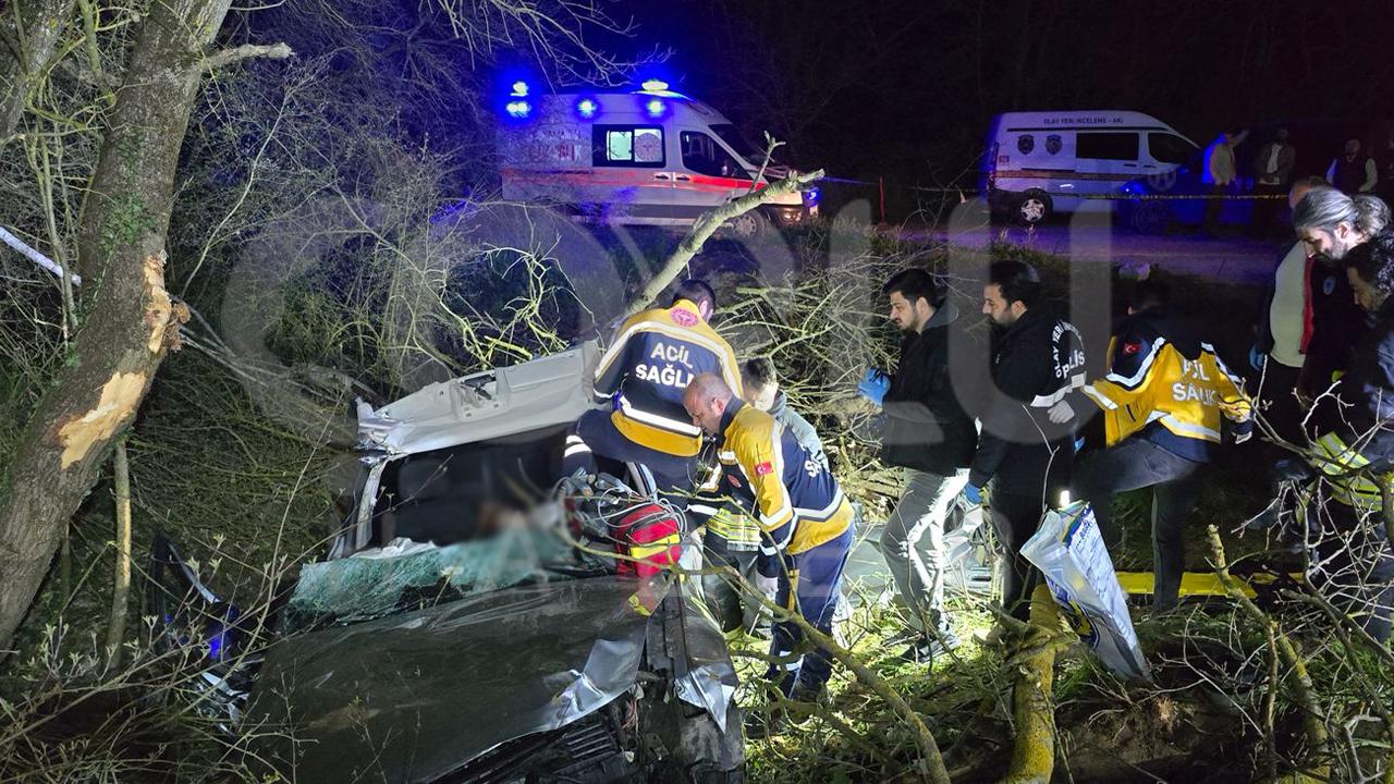 Otomobil Ağaca Çarptı, 1 Ölü 3 Yaralı