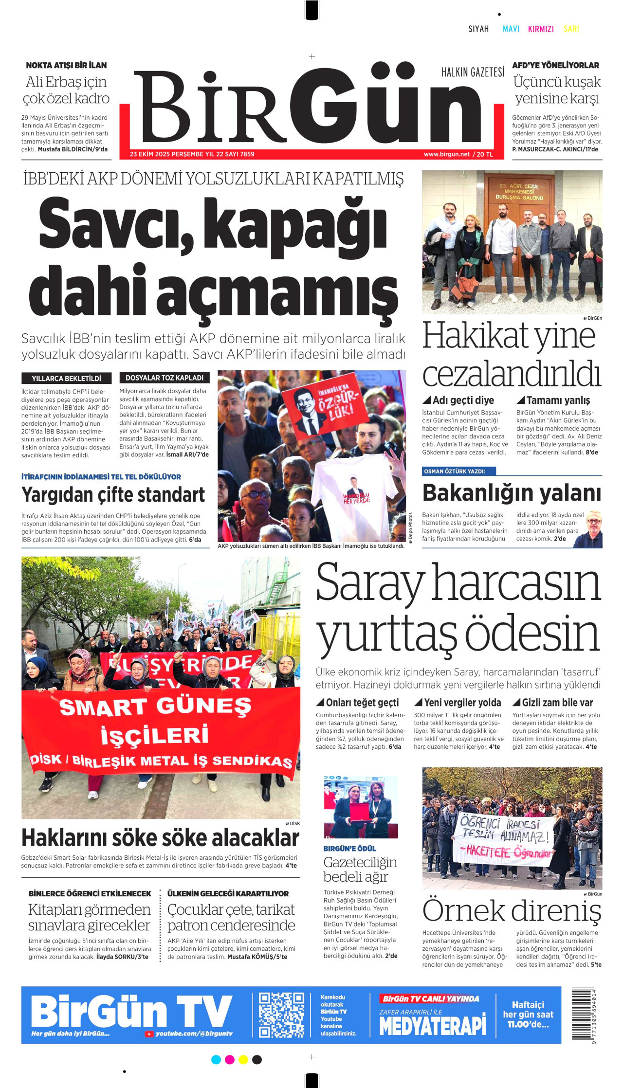 BİRGÜN Gazete Manşeti