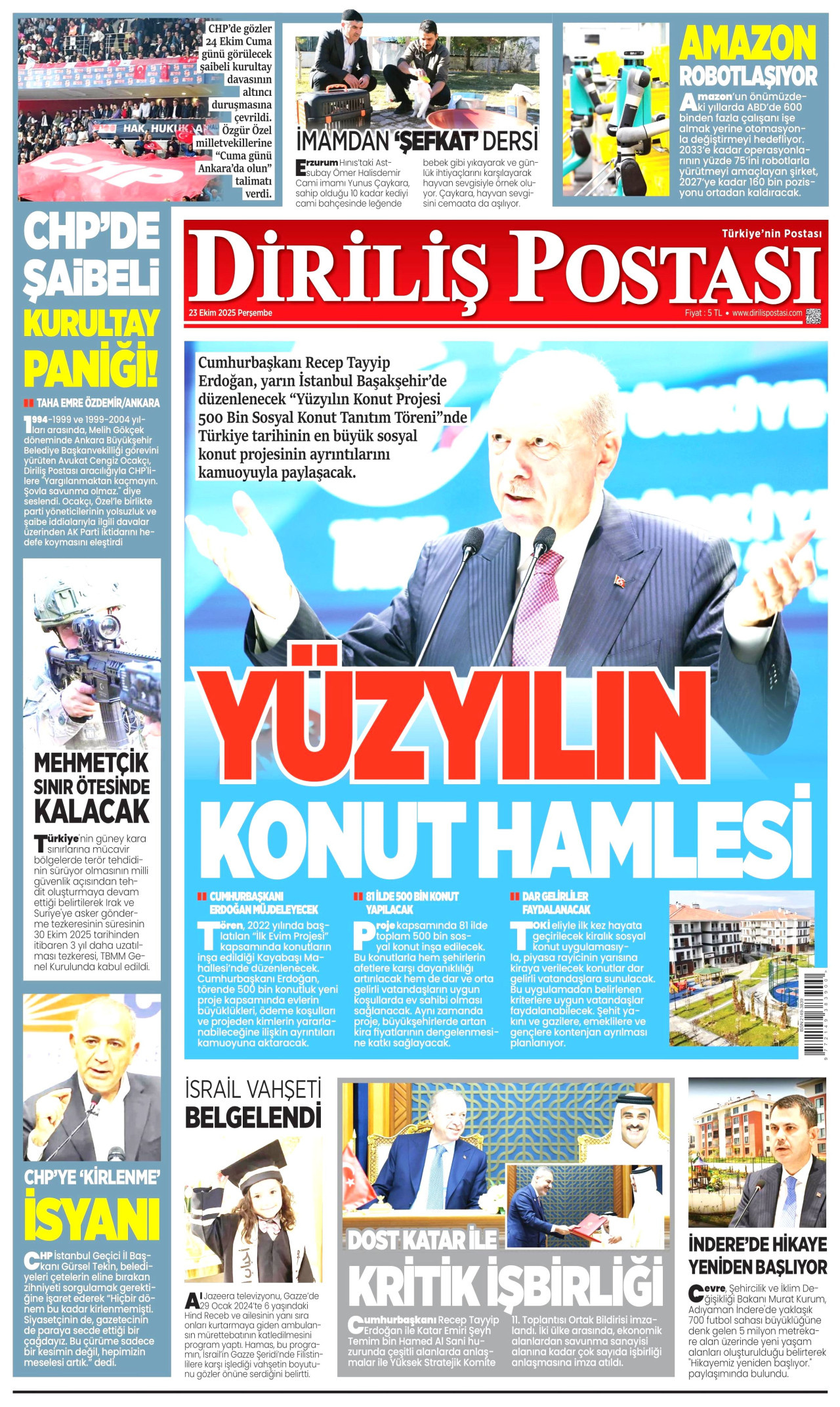 DİRİLİŞ POSTASI Gazete Manşeti