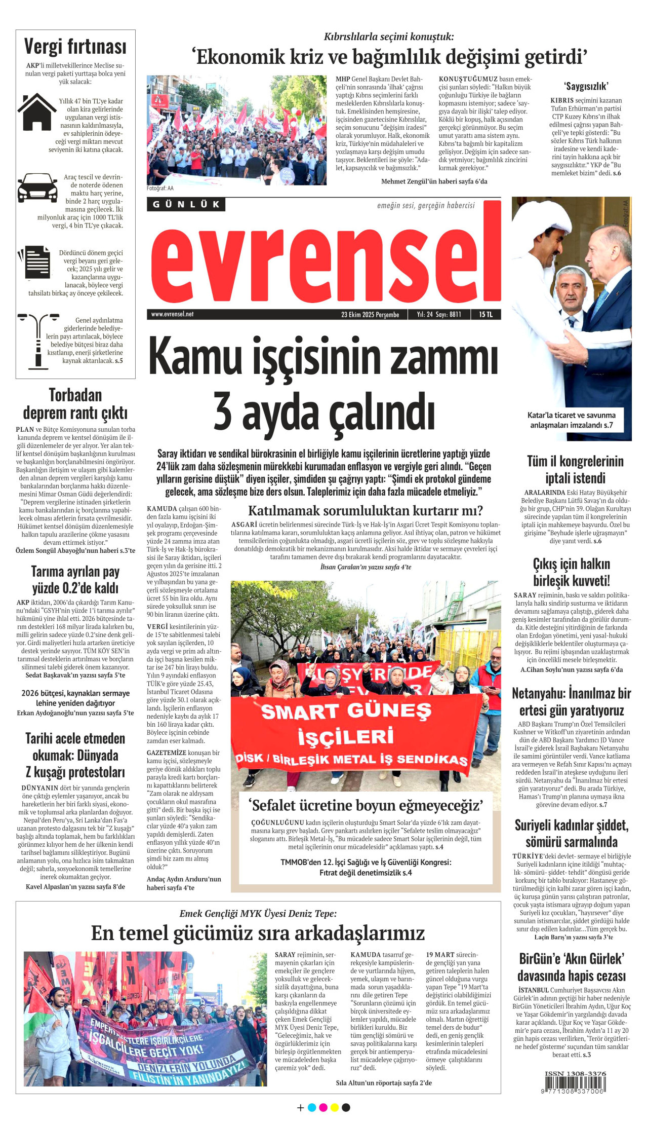 EVRENSEL Gazete Manşeti