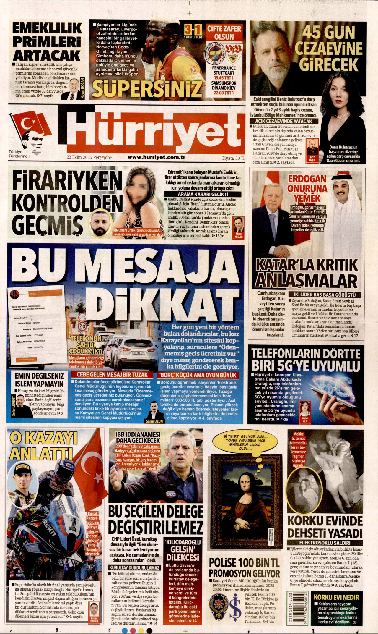 HÜRRİYET Gazete Manşeti