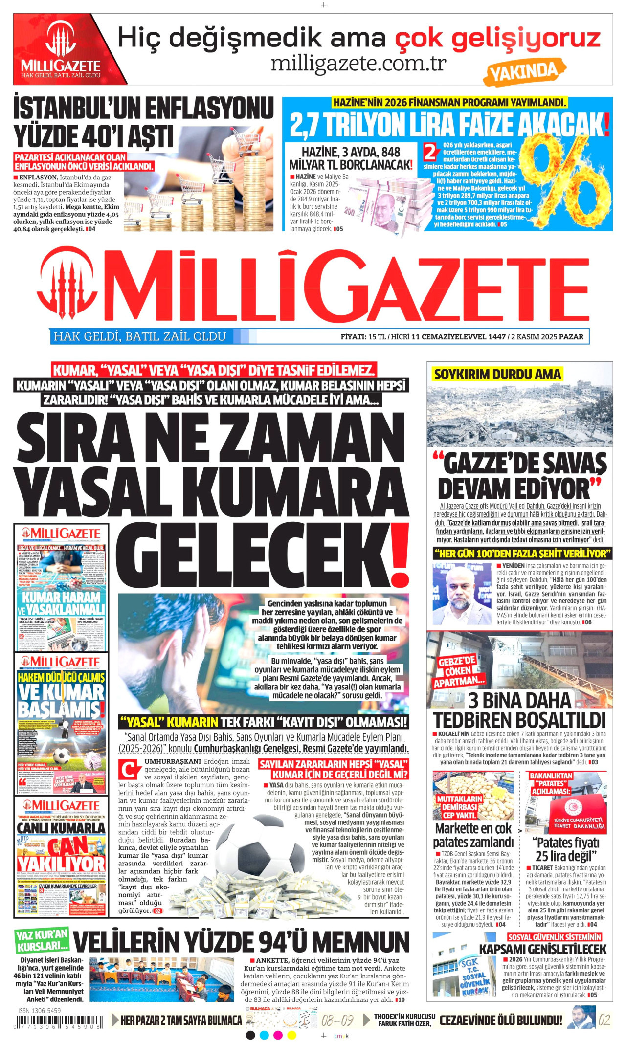 MİLLİ GAZETE Gazete Manşeti