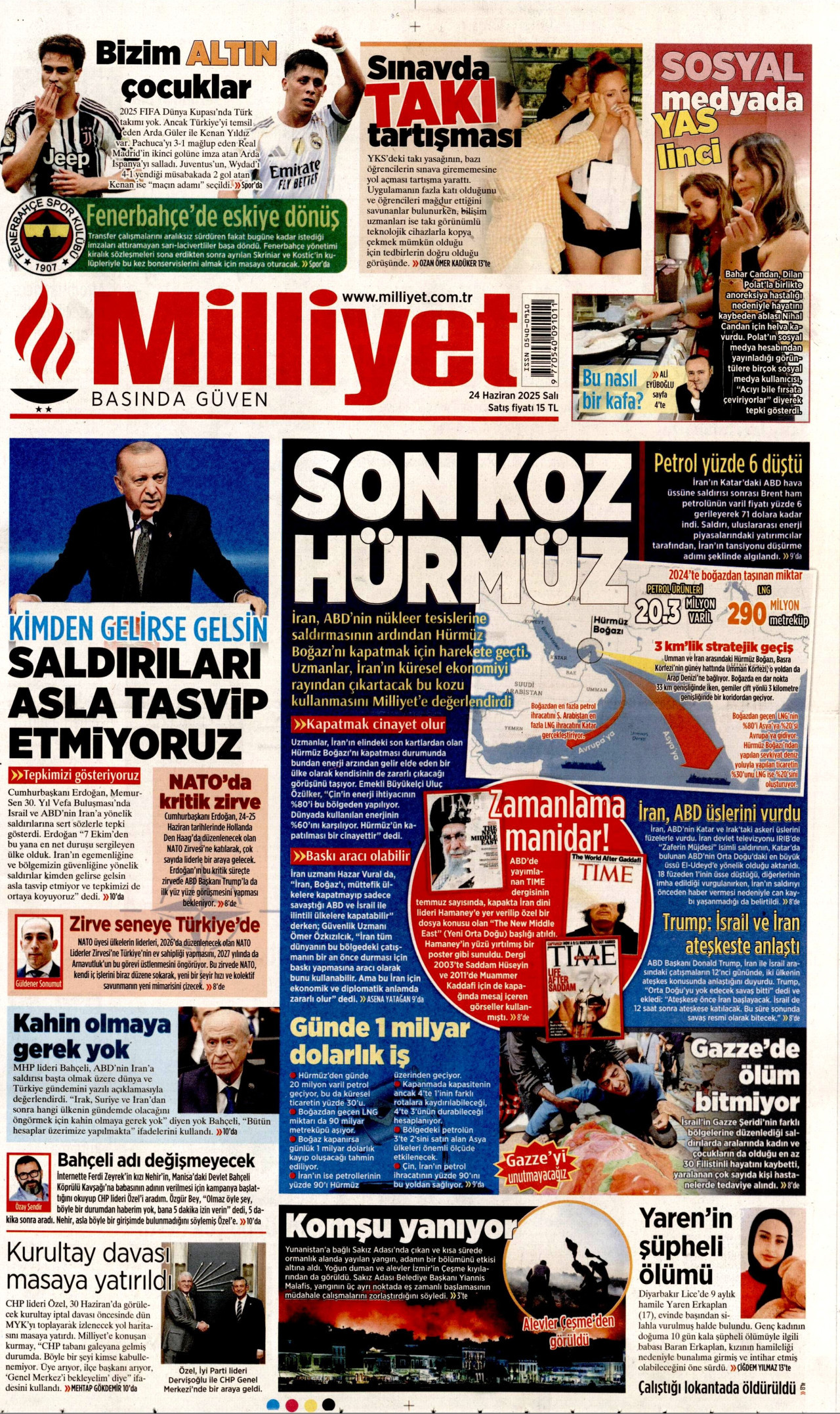 MİLLİYET Gazete Manşeti