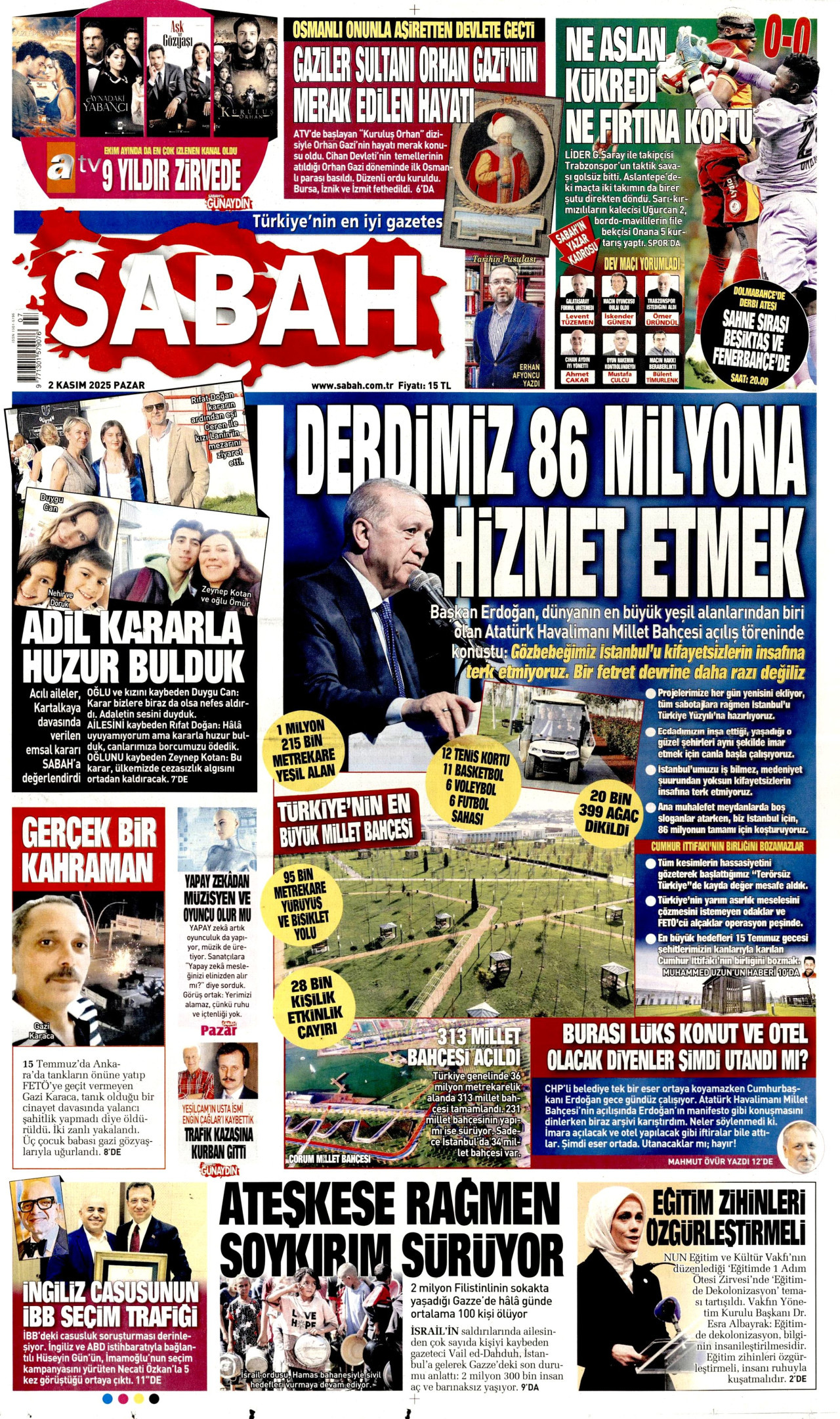 SABAH Gazete Manşeti