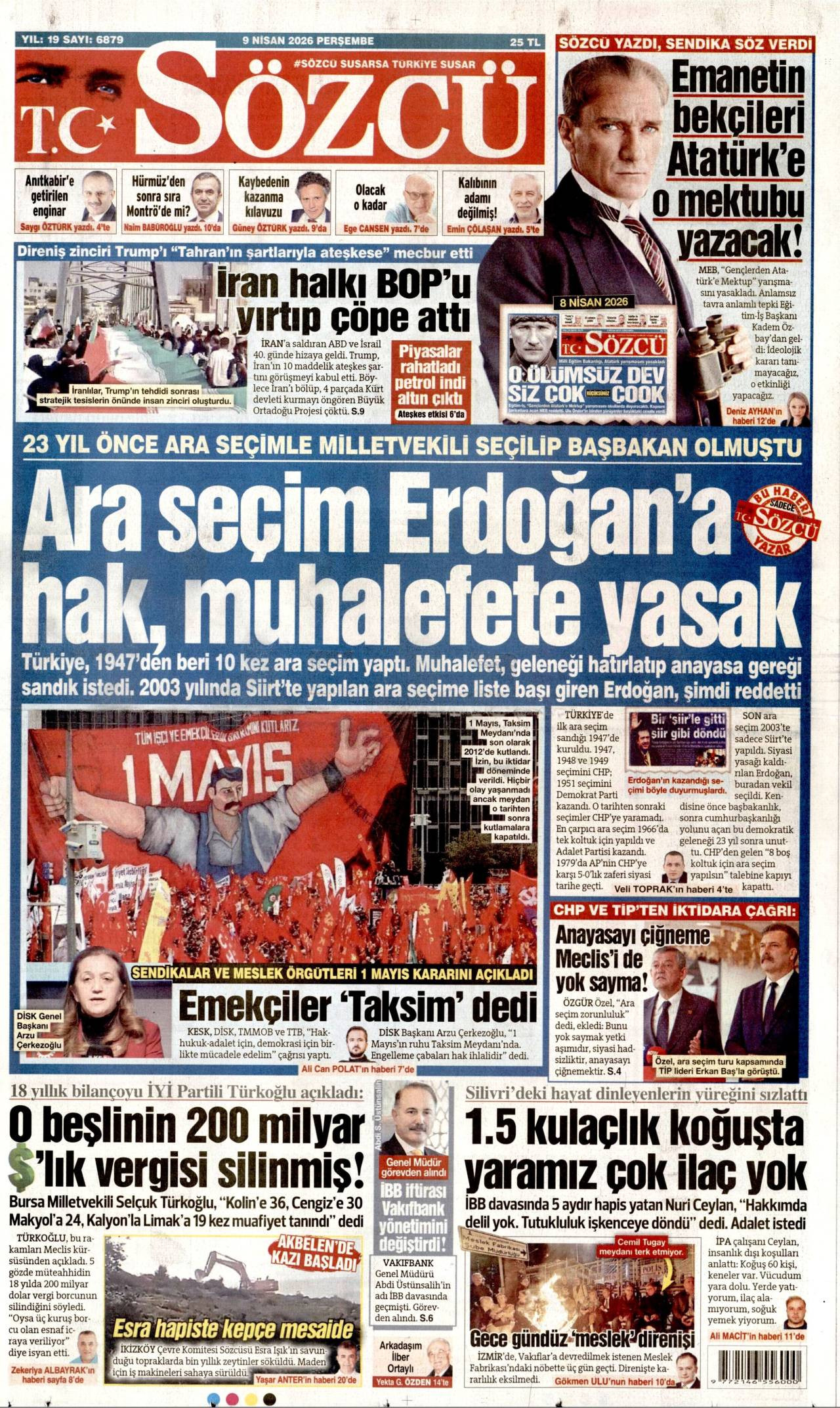 Sözcü Gazetesi Gazete Manşeti