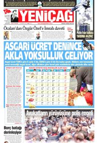 YENİÇAĞ Gazete Manşeti