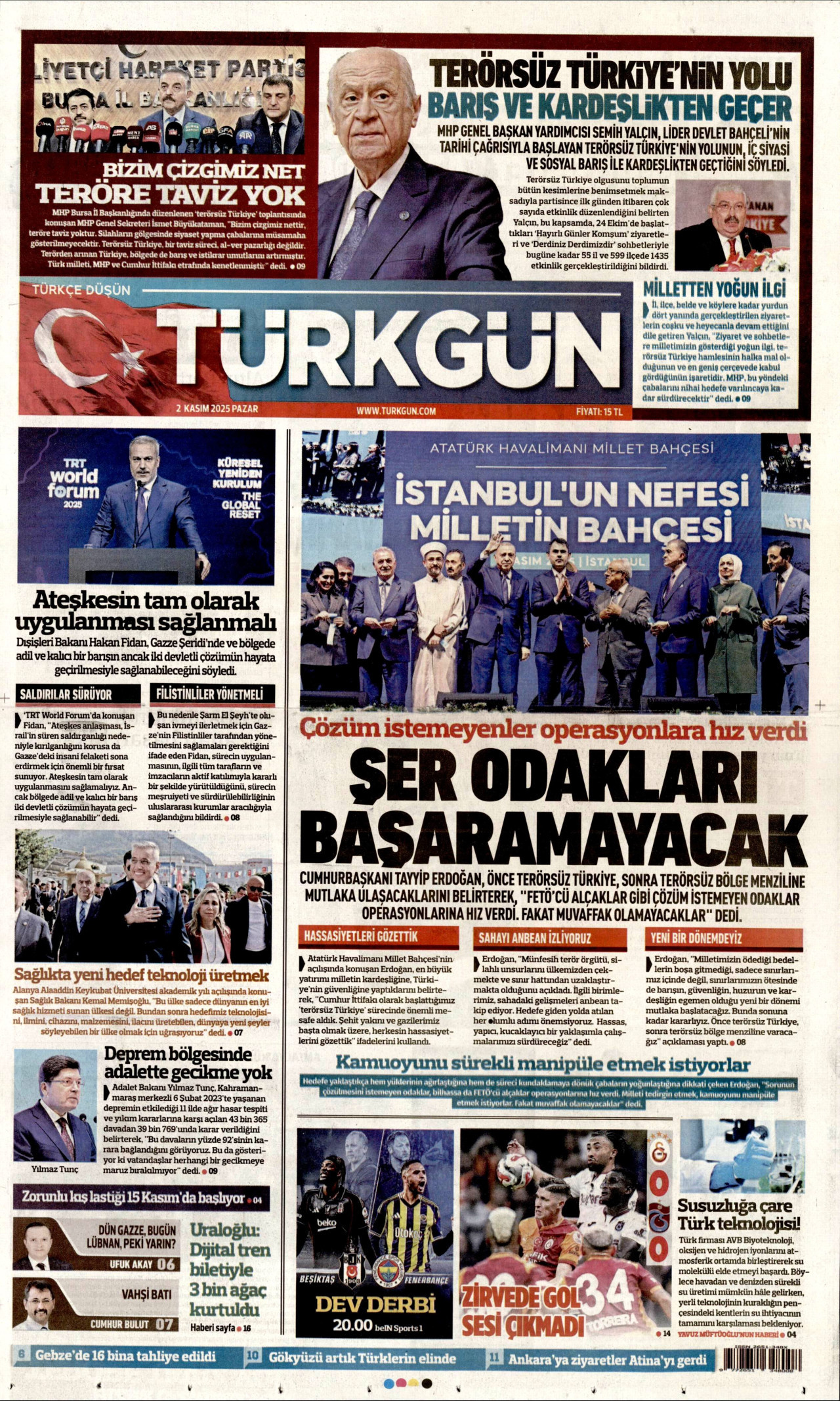 TÜRKGÜN Gazete Manşeti