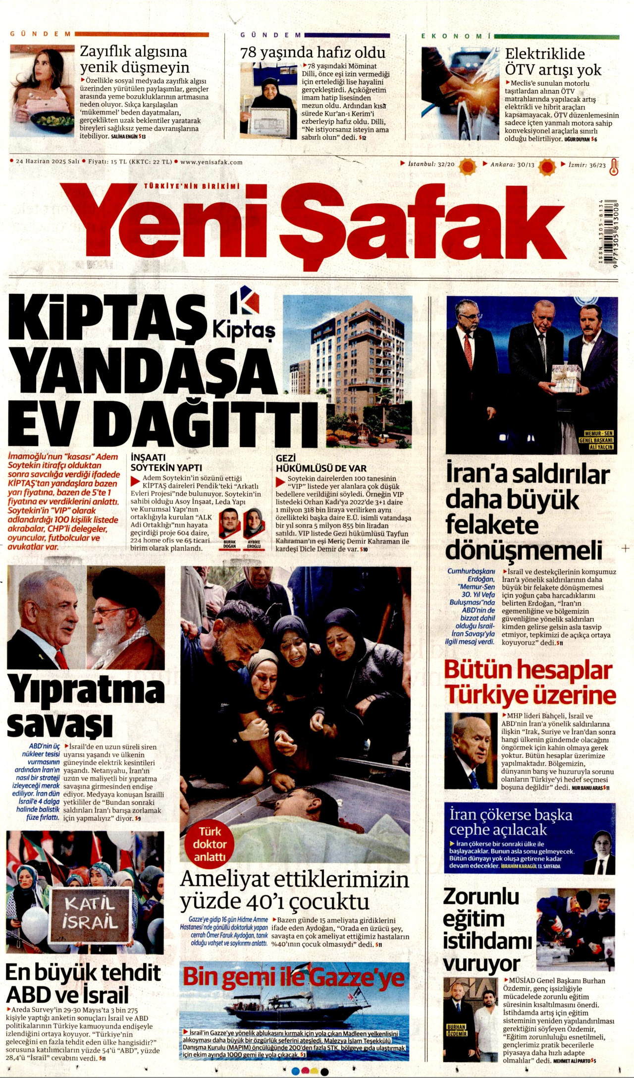 YENİ ŞAFAK Gazete Manşeti