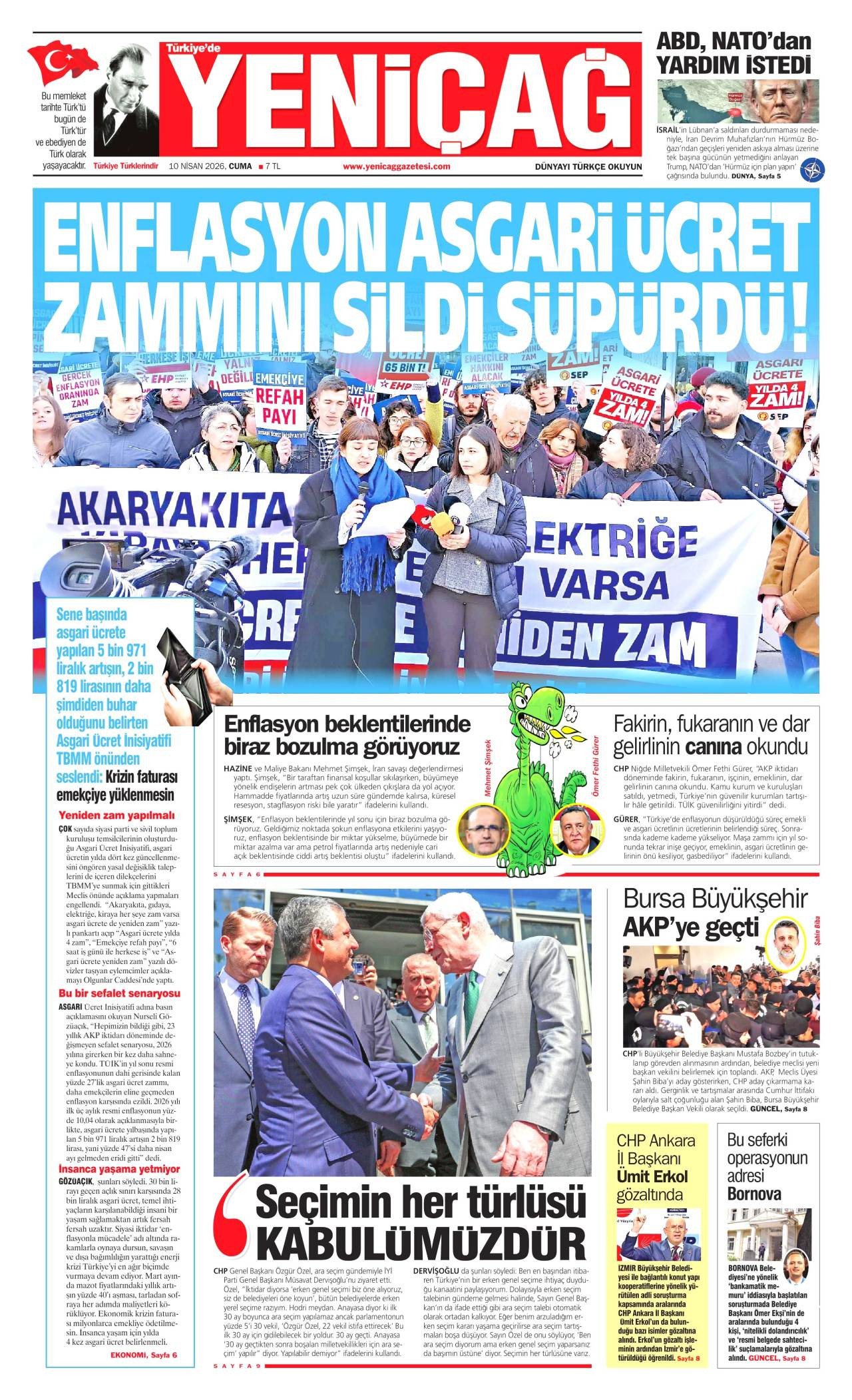 Yeniçağ Gazetesi Gazete Manşeti